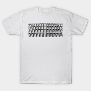 Vintage architectural patterns from rows of same size windows in monochrome. T-Shirt